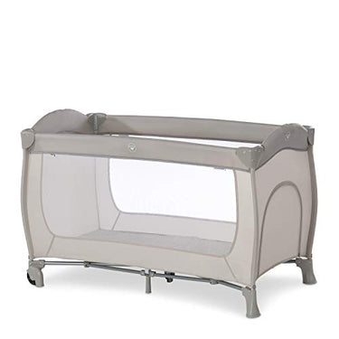 hauck Kinderreisebett Sleep N Play Go Plus mit Transporttasche, Rädern, Schlupf zum Spielen, Klein Zusammenklappbar, Baby Reisebett Kleinkind ab Geburt bis 15 kg (Beige) im Sale